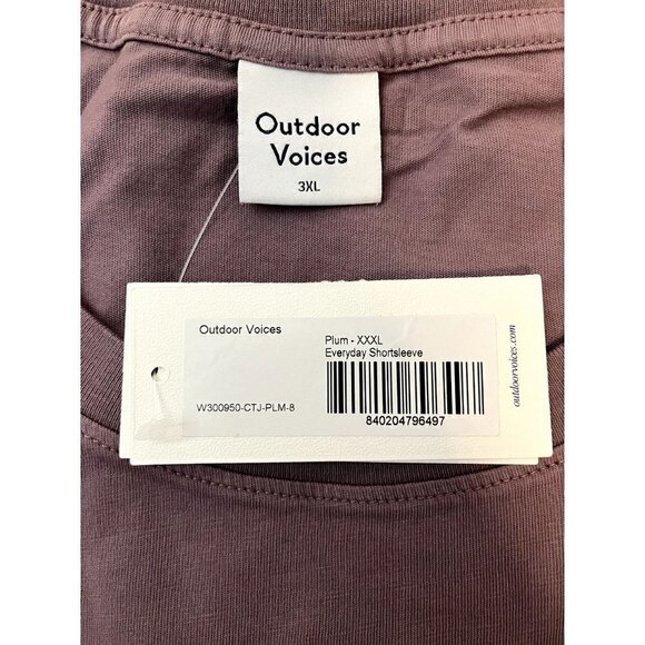 Outdoor Voices NWT Everyday Shortsleeve Plum Size 3XL - Picture 3 of 7